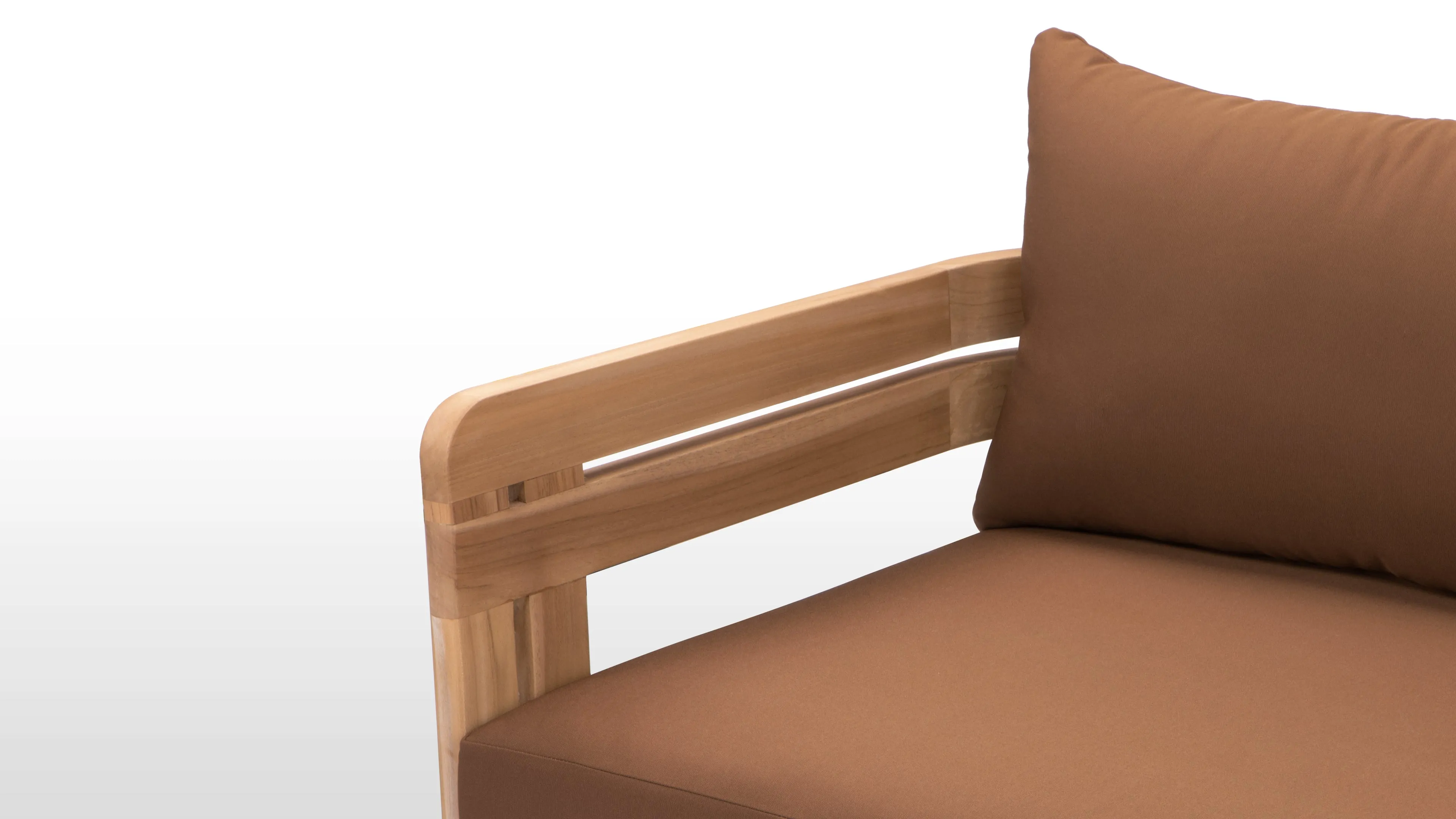 Lusso - Lusso Outdoor Sofa, Natural Teak with Mocha Cushions