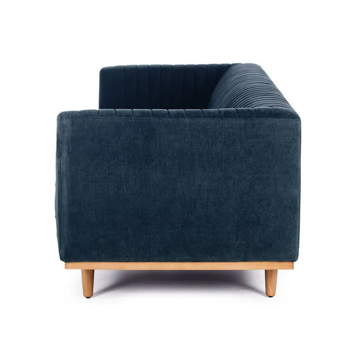 Madison 3 Seater Velvet - Blue Strata