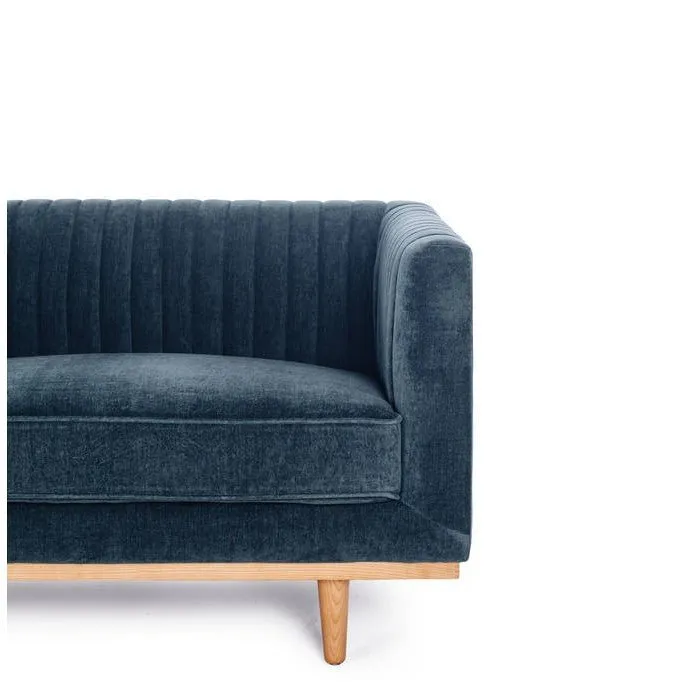 Madison 3 Seater Velvet - Blue Strata