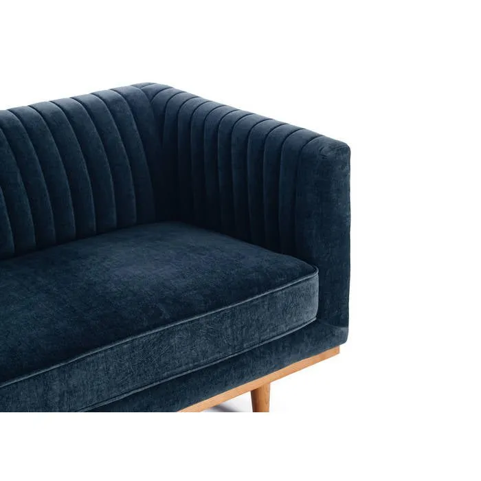 Madison 3 Seater Velvet - Blue Strata