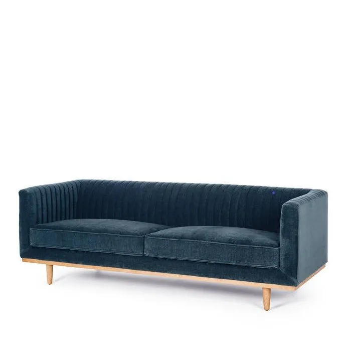 Madison 3 Seater Velvet - Blue Strata