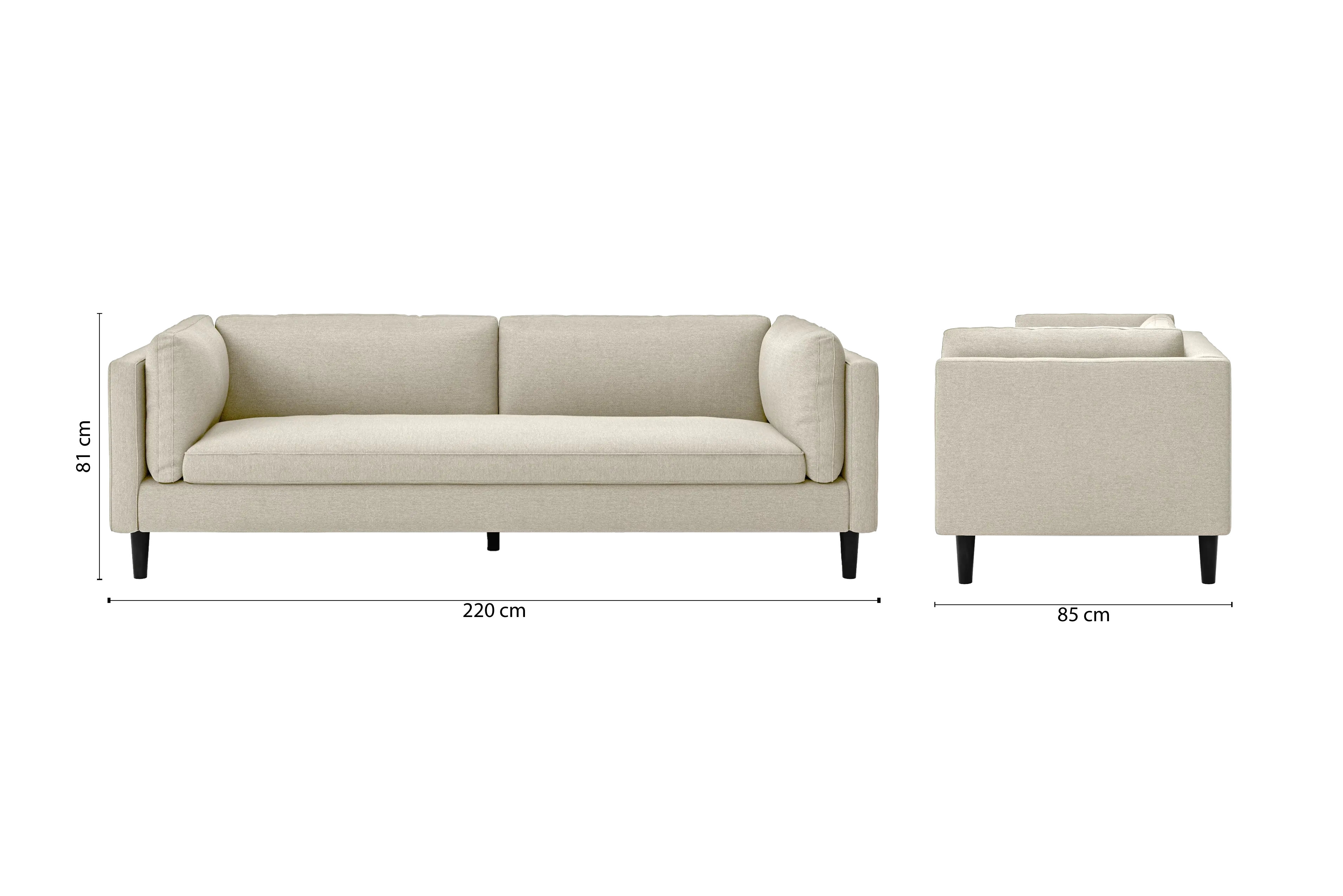 Matera 4 Seater Sofa Cream Linen Fabric