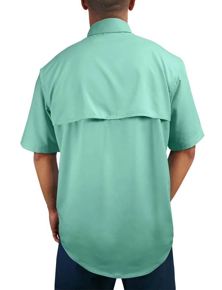 Men's Egret Button Down Sun Shirt by Chart Your Own Course | UPF 50 | Lightweight Performance Fabric | Short Sleeves | Vented Back