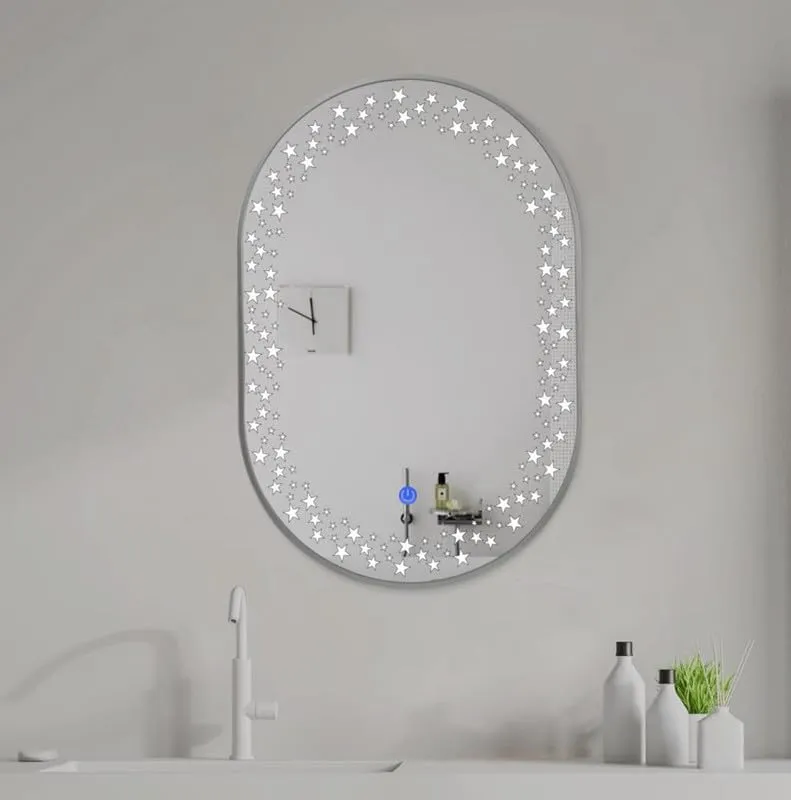 MERKEZI ART MA29 LED Light Mirror for Wall, Bathroom, Bedroom, Living Room, Makeup Room, 3 in 1 Color Light Wall Mirror (18 x 24 Inch)