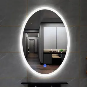 MERKEZI ART MB20 LED Light Mirror for Wall, Bathroom, Bedroom, Living Room, Makeup Room, 3 in 1 Color Light Wall Mirror (18 x 24 Inch)