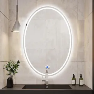 MERKEZI ART MB21 LED Light Mirror for Wall, Bathroom, Bedroom, Living Room, Makeup Room, 3 in 1 Color Light Wall Mirror (18 x 24 Inch)