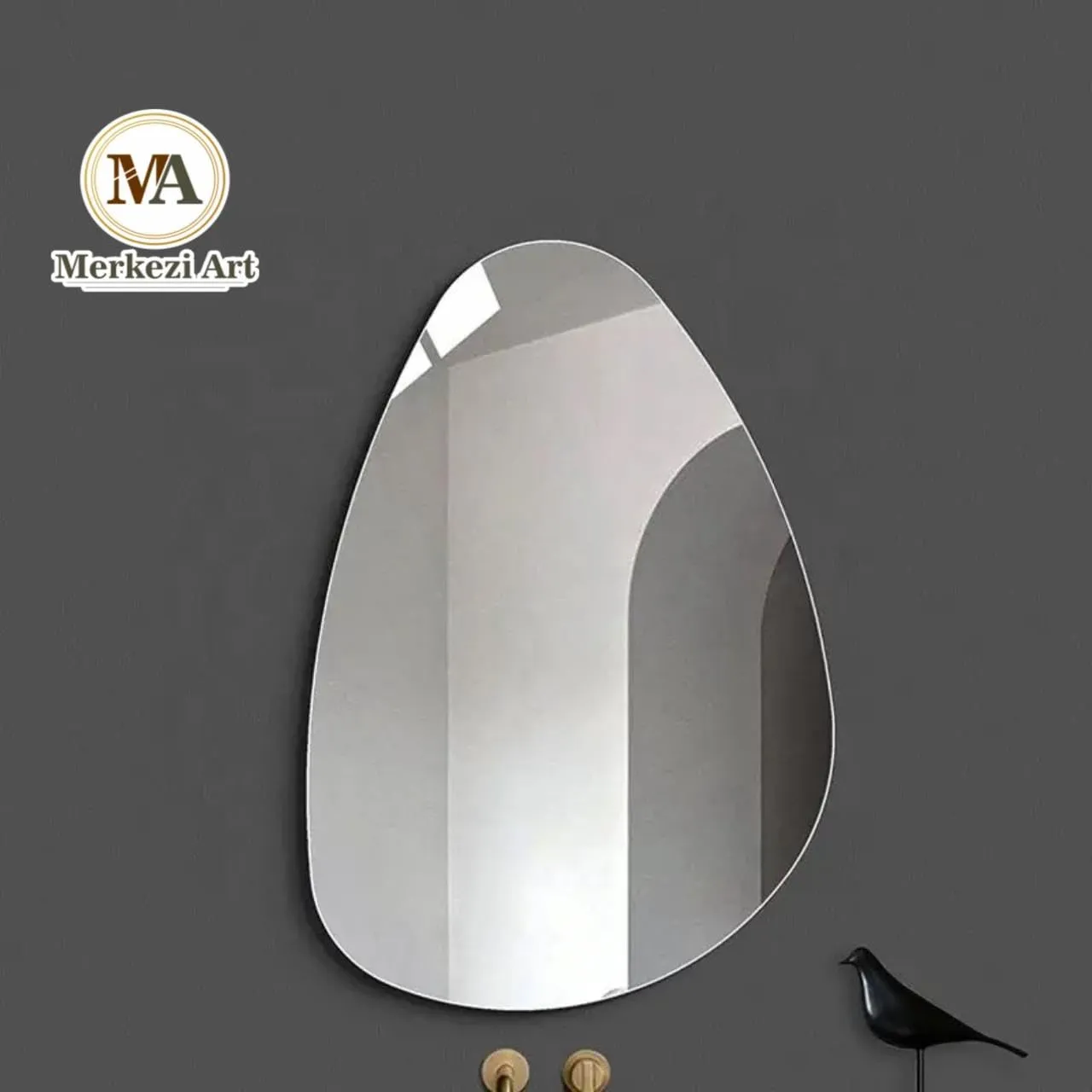 MERKEZI ART MB24 Wall Mirror for Bathroom, Living Room, Bedroom, Makeup Room (18 x 24 Inch, Simple Mirror)