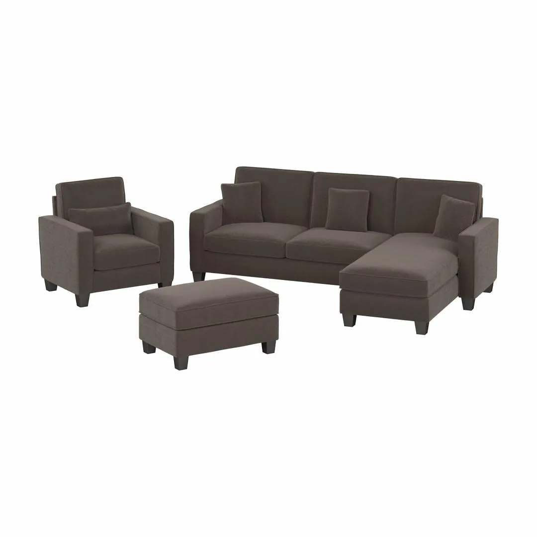 Moscow 1 Seater   4 Seater L Shape Fabric Sofa With Ottoman For Living Room| Bedroom | Office