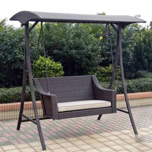 Outdoor Furniture Wicker Two Seater Swing - Creations