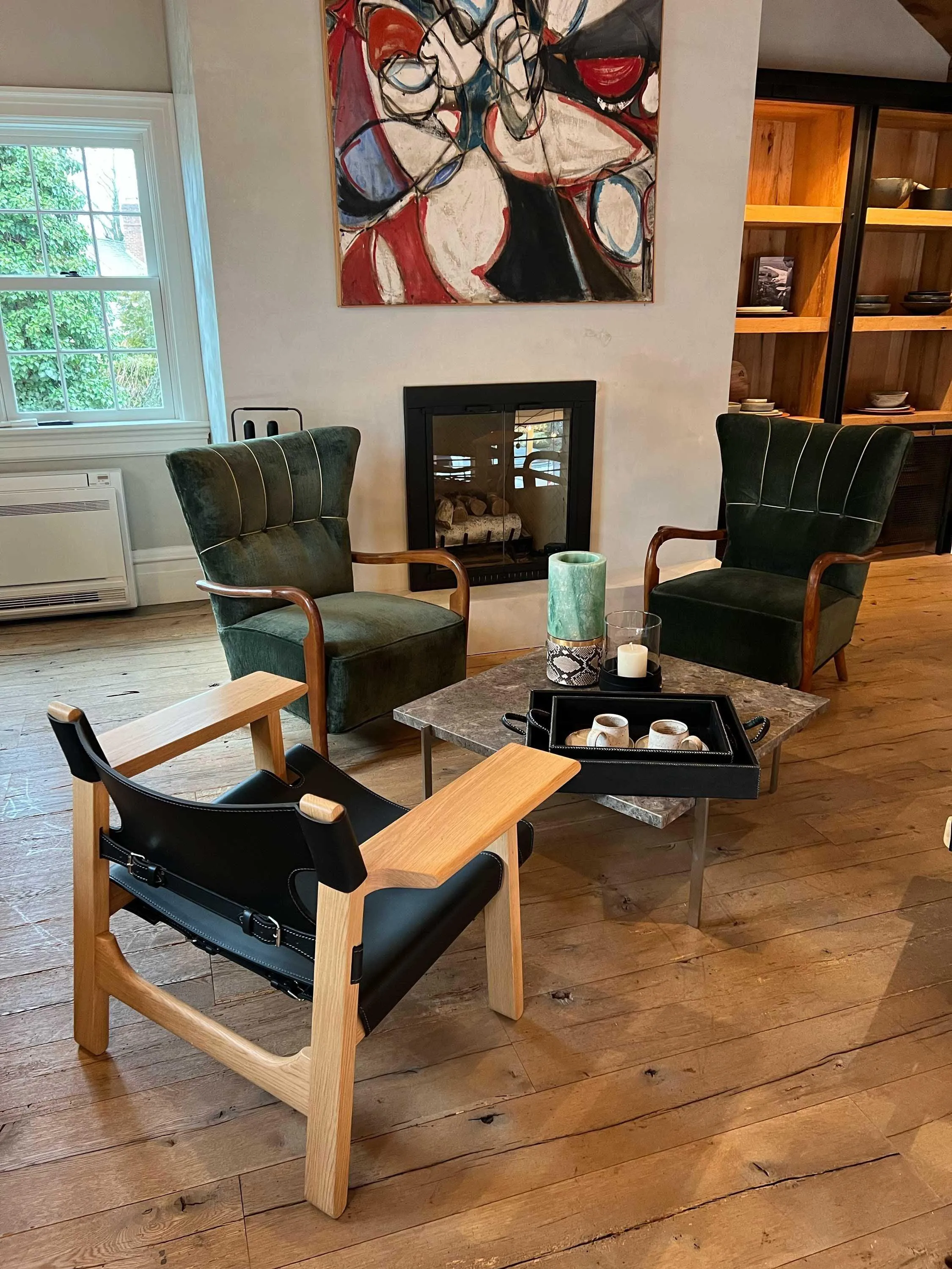 Pair Of Borge Mogensen Spanish Chair in Black Leather