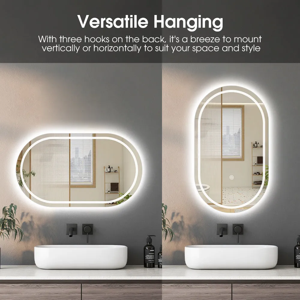 ProPulse Bathroom LED Wall Mirror 50x90CM Makeup Mirrors With 3 Color Anti-fog