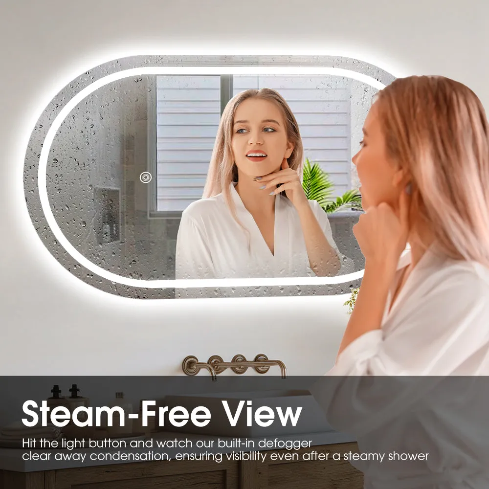 ProPulse Bathroom LED Wall Mirror 50x90CM Makeup Mirrors With 3 Color Anti-fog