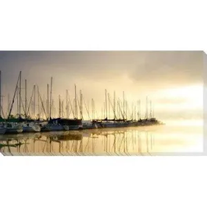 Sails at Sunset Coastal Wall Art UV Resistant Canvas Indoor Outdoor