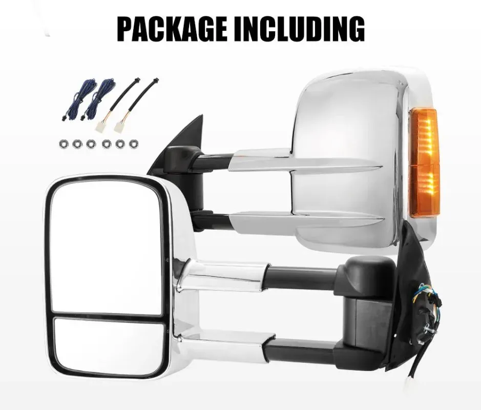 San Hima Extendable Towing Mirrors for Toyota Hilux 2005-2015 with Indicators