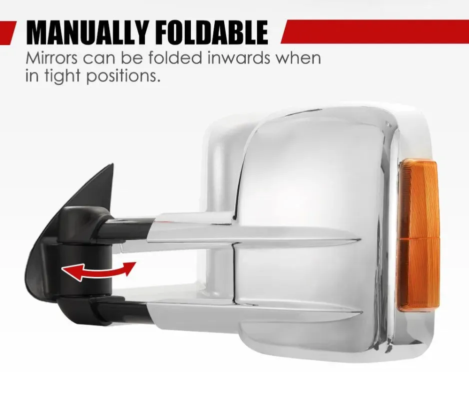 San Hima Extendable Towing Mirrors for Toyota Hilux 2005-2015 with Indicators