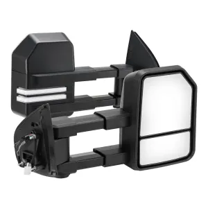 San Hima Pair Extendable Towing Mirrors for Isuzu MU-X MY2013-MY2019 Black