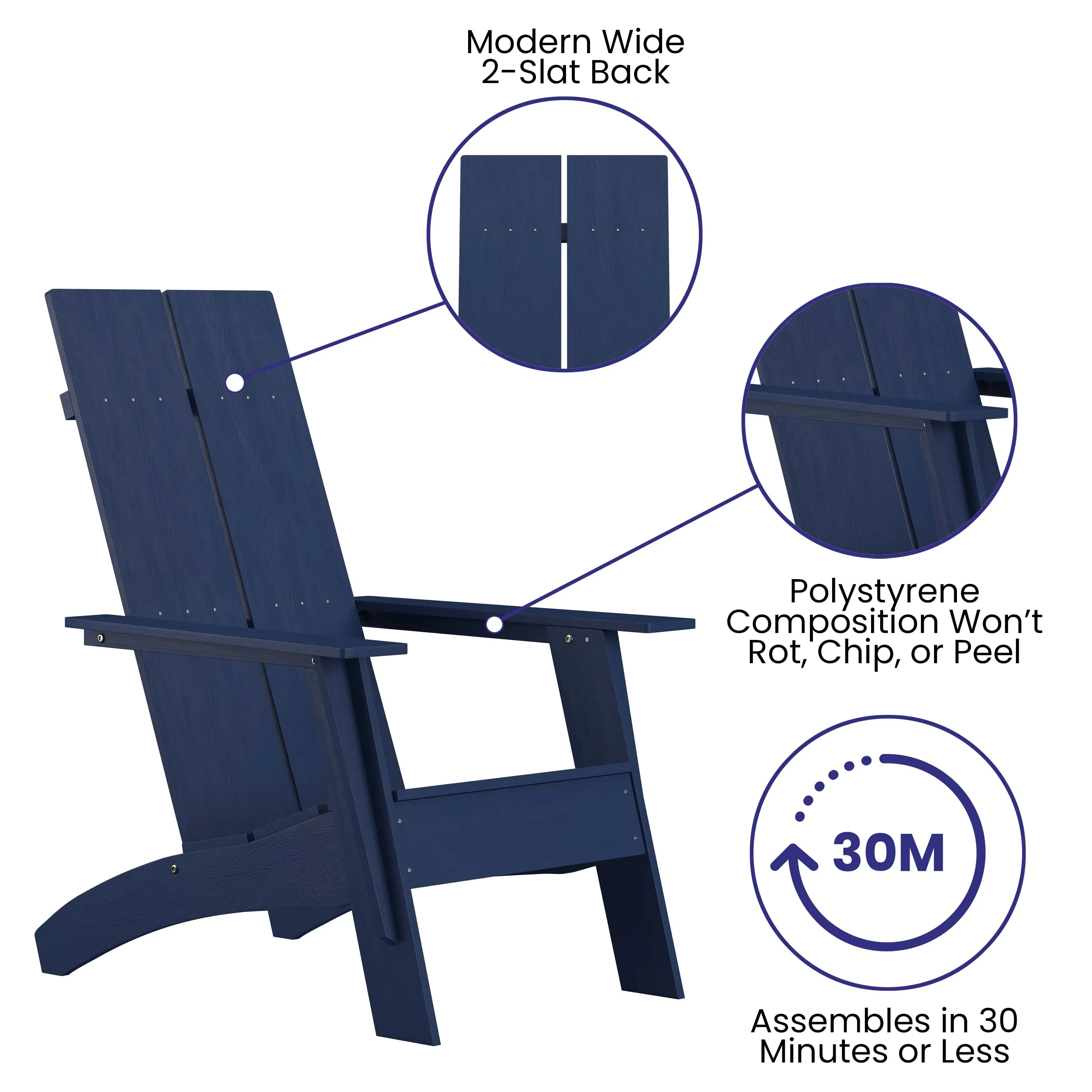 Sawyer Modern All-Weather Poly Resin Wood Adirondack Chair