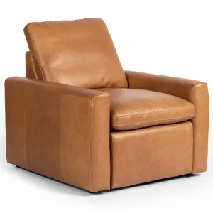 Tillery Leather Power Recliner Chair, Sonoma Butterscotch