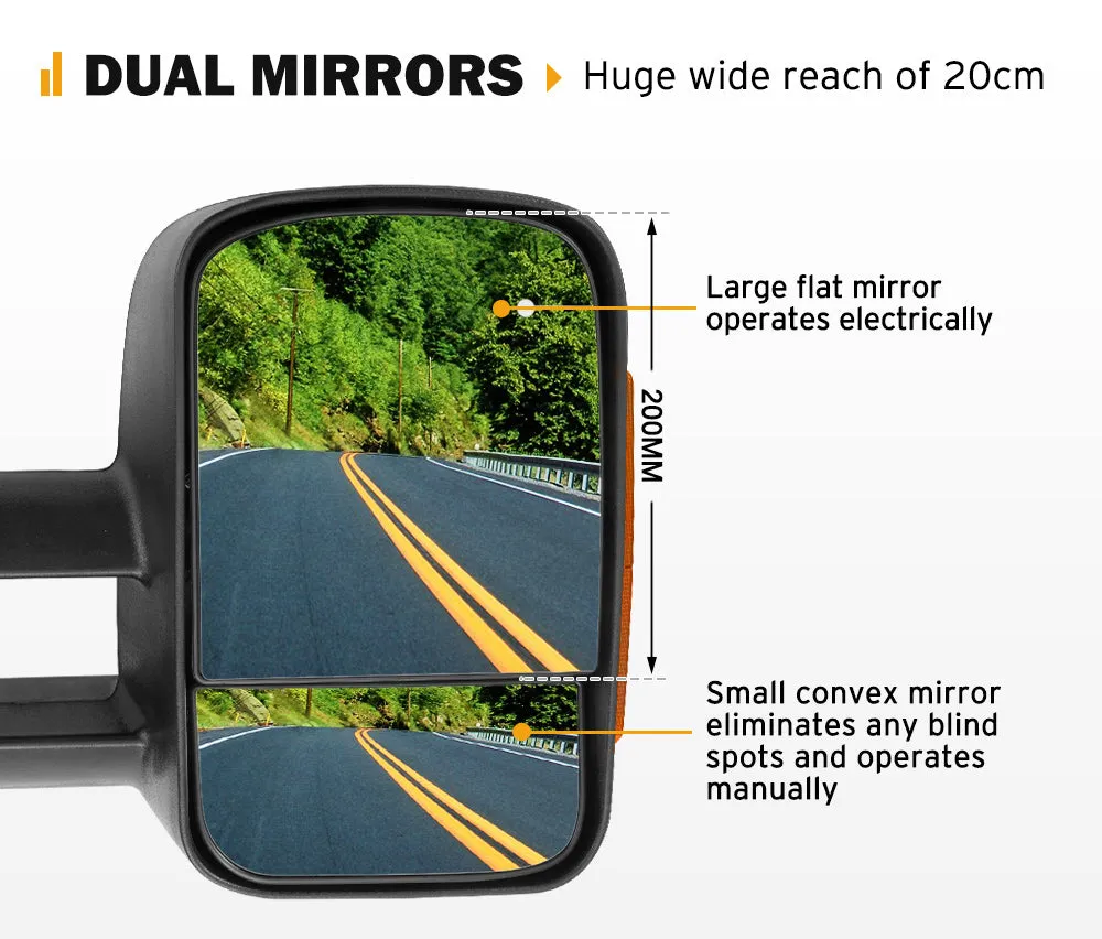 Towing Mirrors for Ford Ranger MK PX  PX2 PX3 XL XLT XLS Wildtrak 2012-MY2021