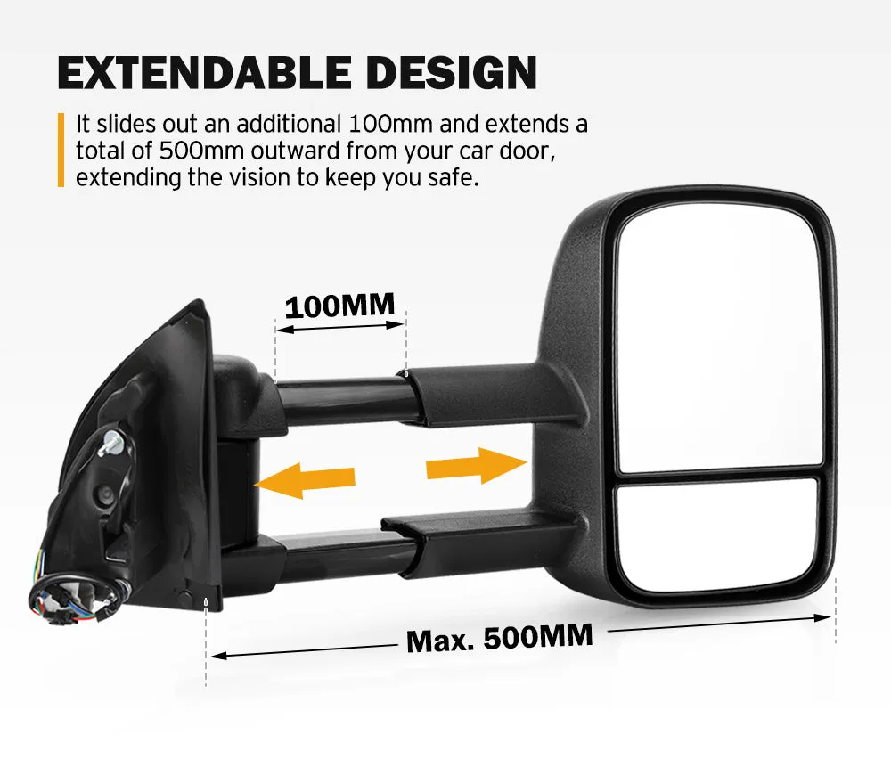 Towing Mirrors for Ford Ranger MK PX  PX2 PX3 XL XLT XLS Wildtrak 2012-MY2021