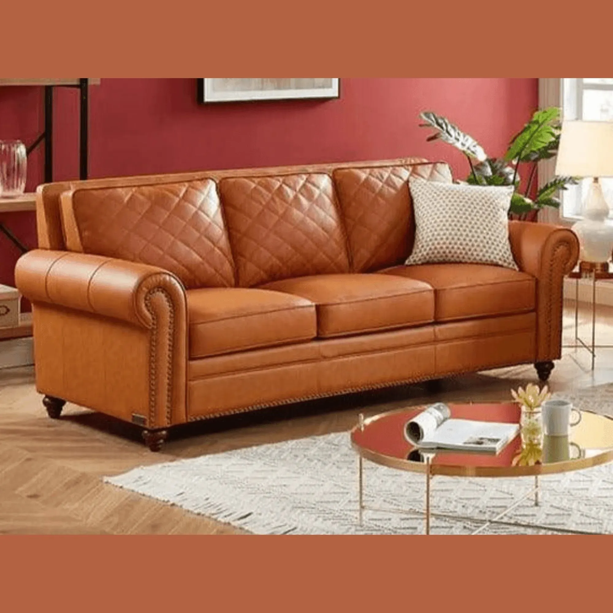 Wooden Twist Handmade Stylish Look Grace Modern Sofa 3 1 (Brown)