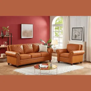 Wooden Twist Handmade Stylish Look Grace Modern Sofa 3 1 (Brown)