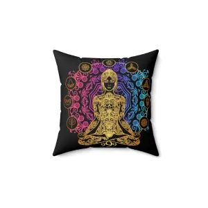 Yoga Spiritual Meditation Spun Polyester Square Pillow - Release 999 Angel Number